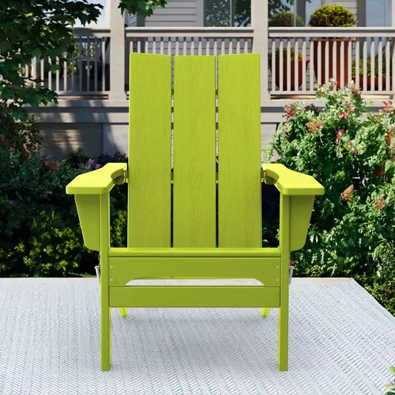 Sedia Adirondack Pieghevole da Esterno in HDPE Hyleory, Schienale Curvo a 103 Gradi