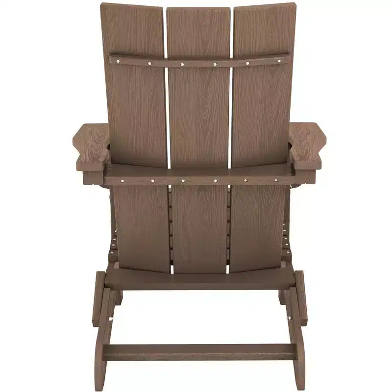 Sedia Adirondack Pieghevole da Esterno in HDPE Hyleory, Schienale Curvo a 103 Gradi