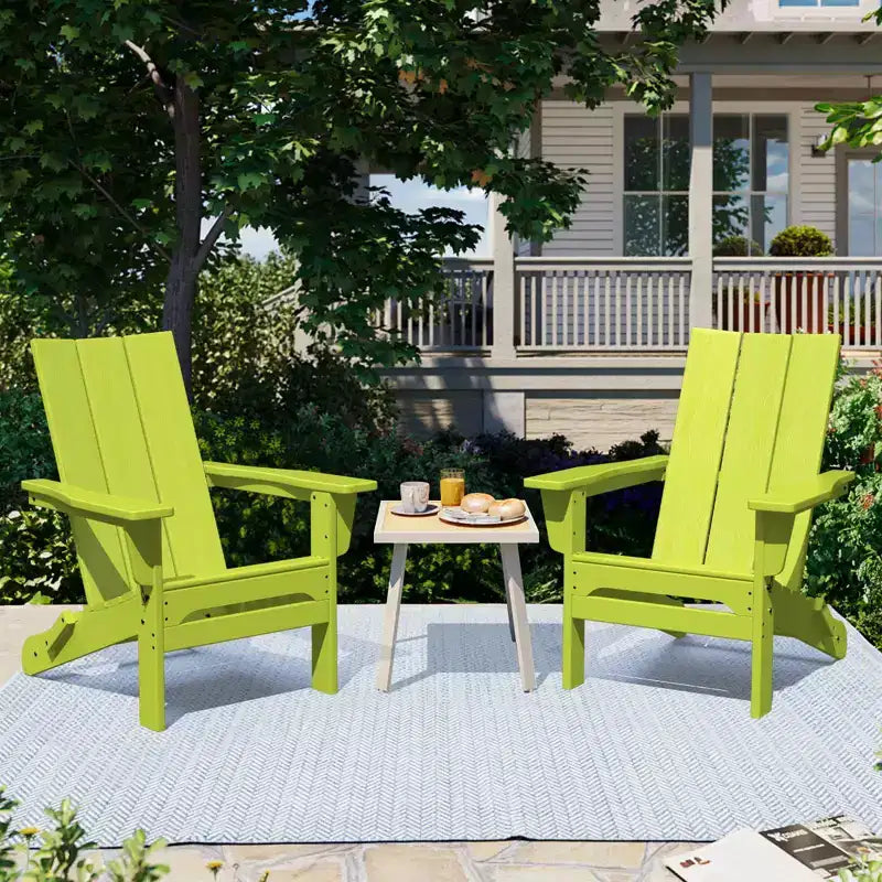 Sedia Adirondack Pieghevole da Esterno in HDPE Hyleory, Schienale Curvo a 103 Gradi