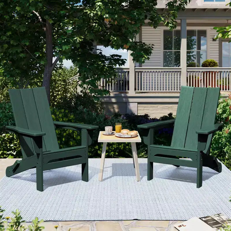 Sedia Adirondack Pieghevole da Esterno in HDPE Hyleory, Schienale Curvo a 103 Gradi
