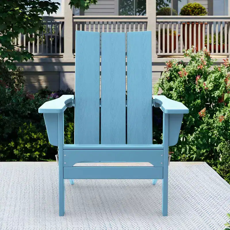 Sedia Adirondack Pieghevole da Esterno in HDPE Hyleory, Schienale Curvo a 103 Gradi