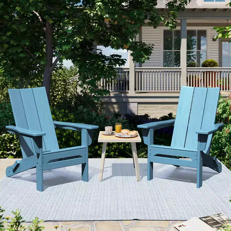 Sedia Adirondack Pieghevole da Esterno in HDPE Hyleory, Schienale Curvo a 103 Gradi