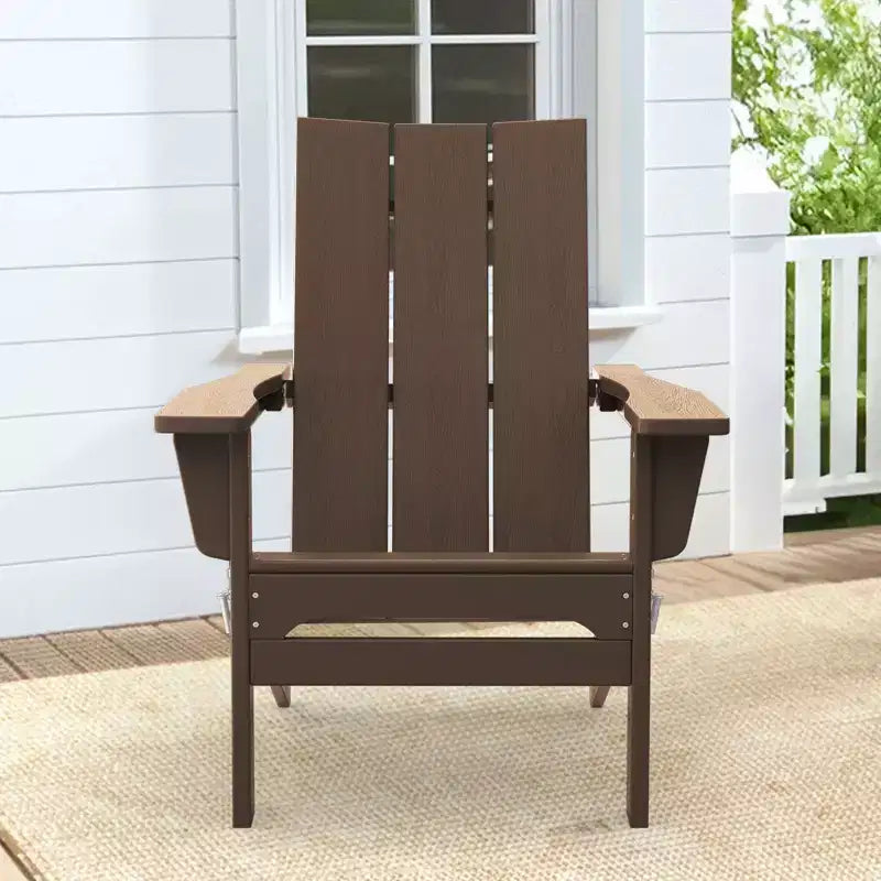 Hyleory Chaise pliante Adirondack d'extérieur en PEHD, dossier incurvé à 103 degrés