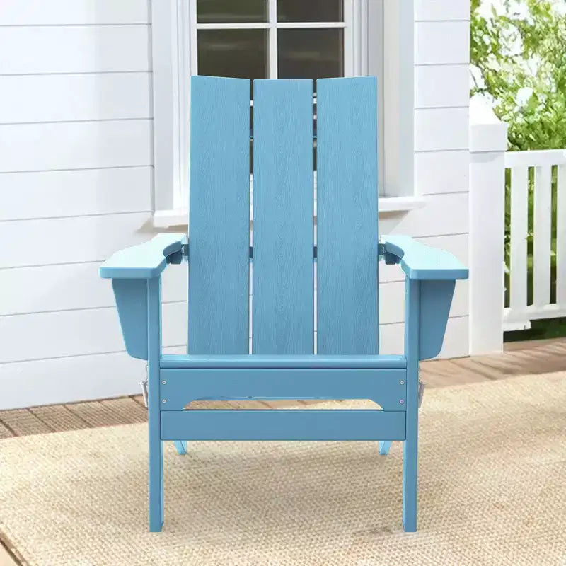Hyleory Chaise pliante Adirondack d'extérieur en PEHD, dossier incurvé à 103 degrés