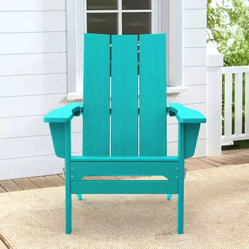 Hyleory Chaise pliante Adirondack d'extérieur en PEHD, dossier incurvé à 103 degrés