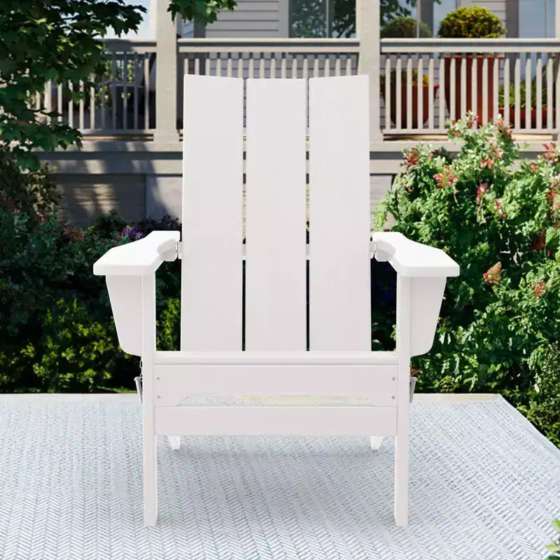 Hyleory Chaise pliante Adirondack d'extérieur en PEHD, dossier incurvé à 103 degrés