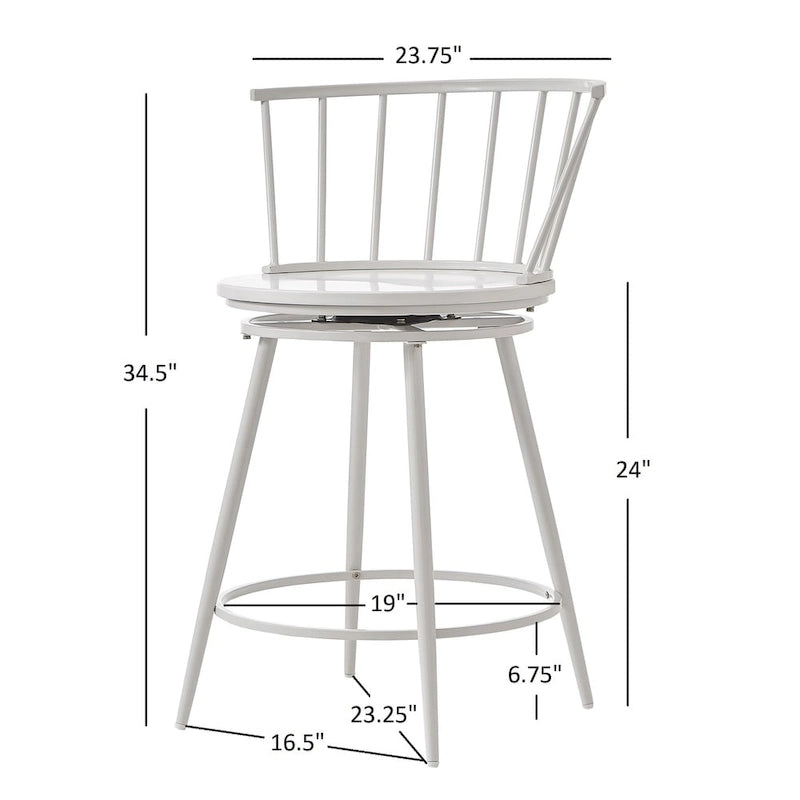 Sgabelli da bancone Olix Windsor girevoli con schienale basso (set da 2) di iNSPIRE Q Modern