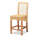 Sgabello da banco Moscow in legno e rattan naturale bohémien moderno