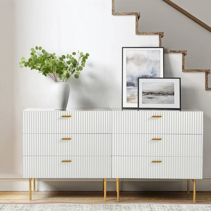 Gilb Comodino Cassettiera Moderna a 3 Cassetti con Gambe in Metallo Set da 2 di HULALA HOME