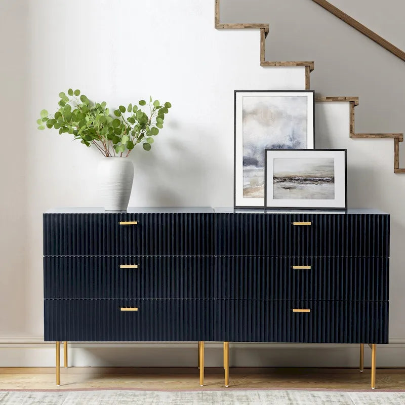 Gilb Comodino Cassettiera Moderna a 3 Cassetti con Gambe in Metallo Set da 2 di HULALA HOME