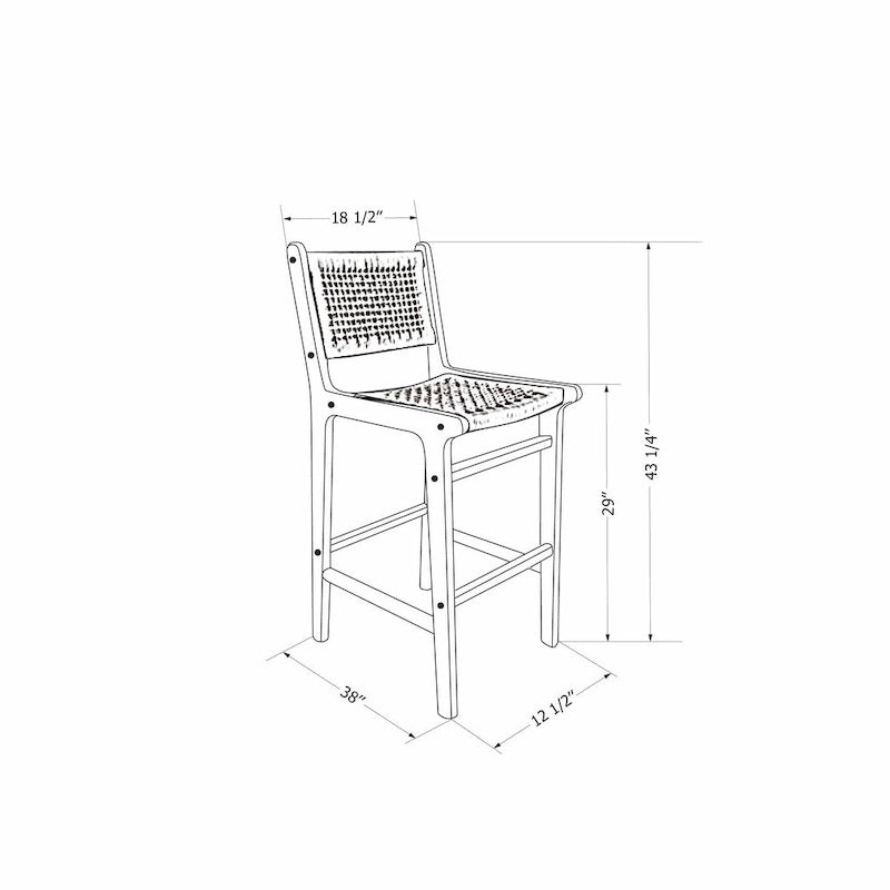 Sgabello in rattan Balka di South Shore