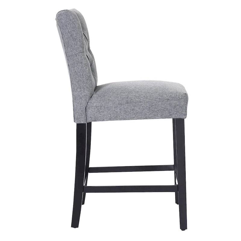 Sgabello da bancone Carter 24 Classic con bottoni, gambe nere