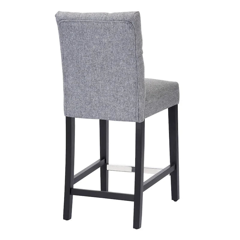 Sgabello da bancone Carter 24 Classic con bottoni, gambe nere