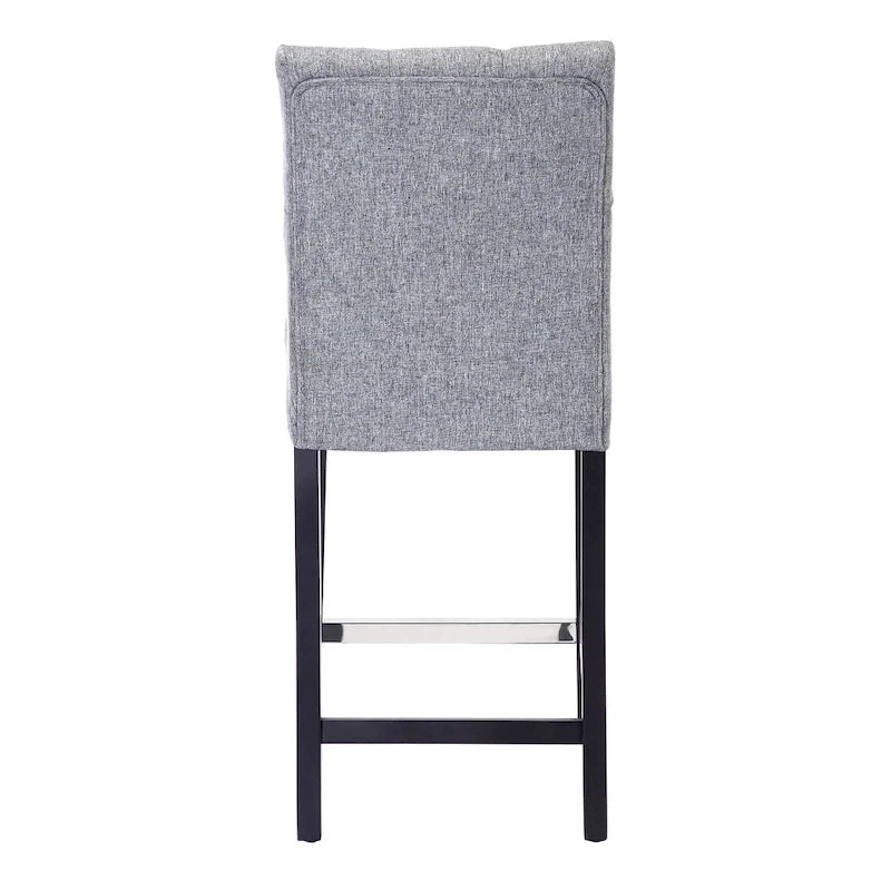 Sgabello da bancone Carter 24 Classic con bottoni, gambe nere