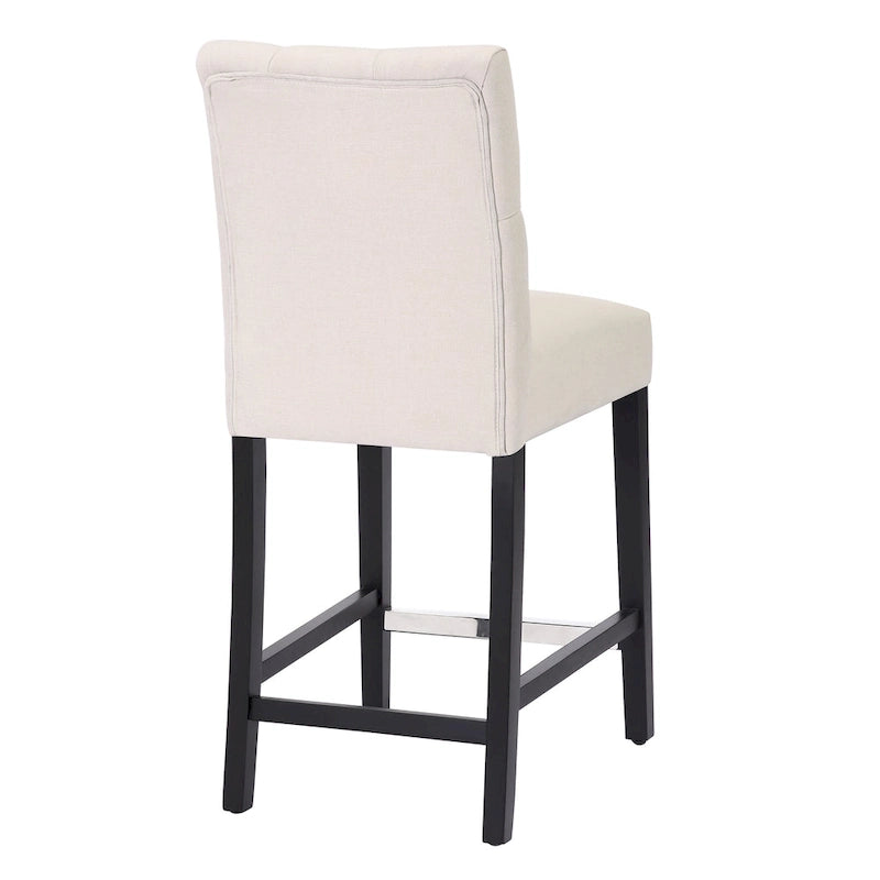 Sgabello da bancone Carter 24 Classic con bottoni, gambe nere