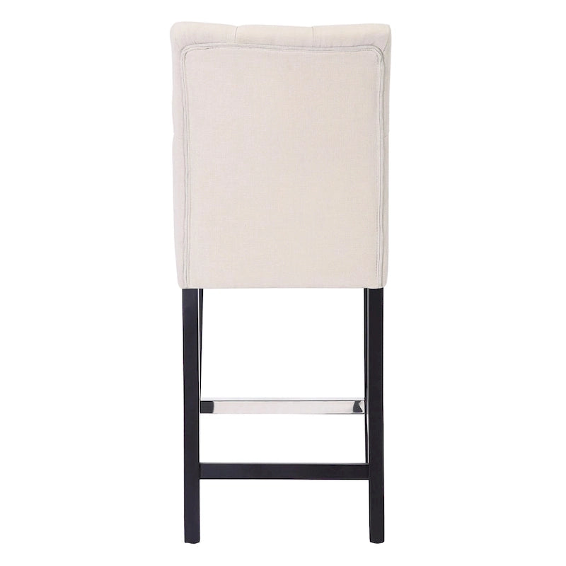 Sgabello da bancone Carter 24 Classic con bottoni, gambe nere