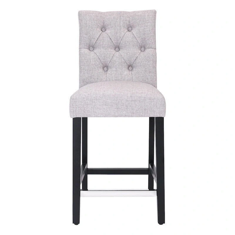 Sgabello da bancone Carter 24 Classic con bottoni, gambe nere