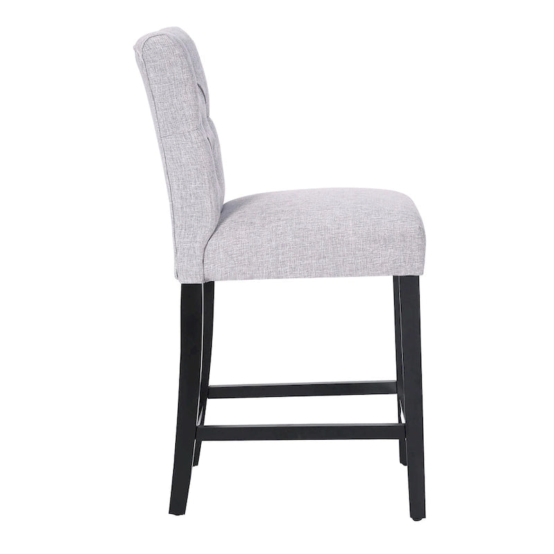 Sgabello da bancone Carter 24 Classic con bottoni, gambe nere