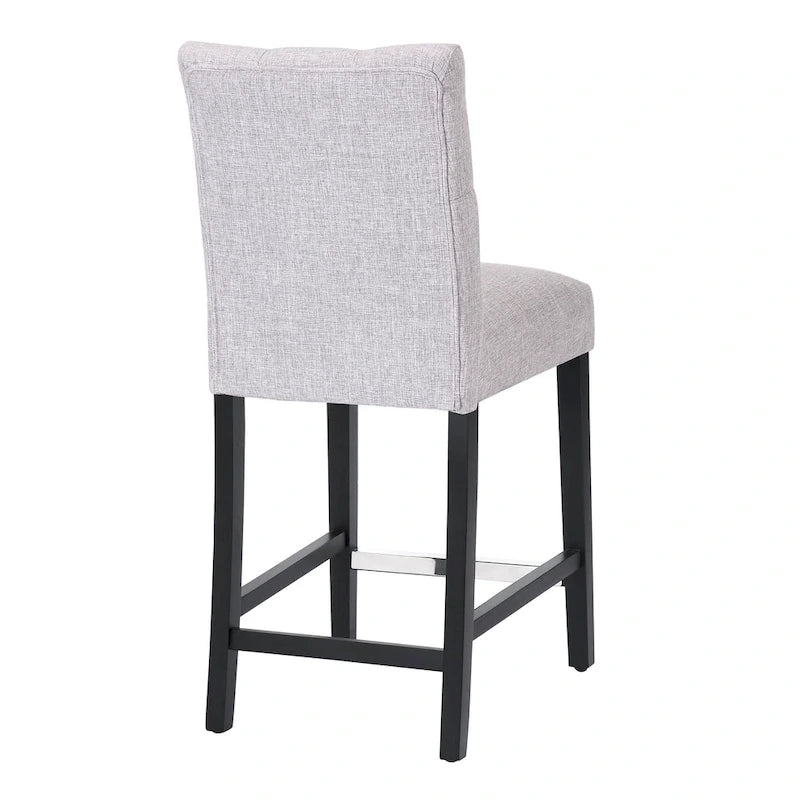Sgabello da bancone Carter 24 Classic con bottoni, gambe nere
