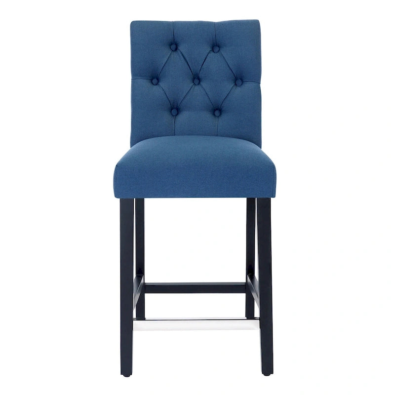 Sgabello da bancone Carter 24 Classic con bottoni, gambe nere