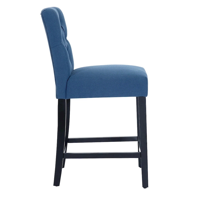 Sgabello da bancone Carter 24 Classic con bottoni, gambe nere