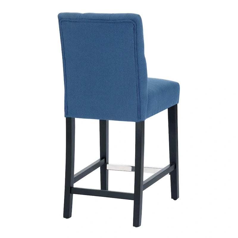 Sgabello da bancone Carter 24 Classic con bottoni, gambe nere