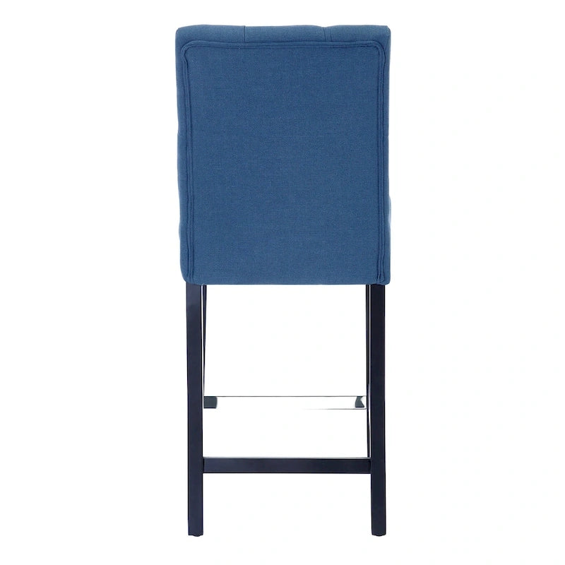 Sgabello da bancone Carter 24 Classic con bottoni, gambe nere