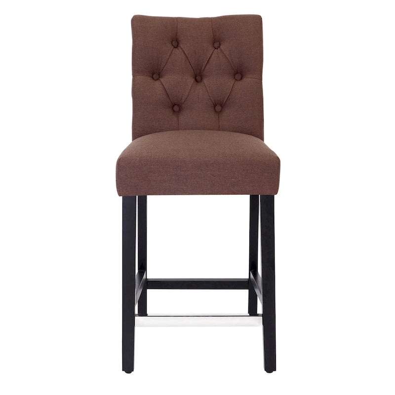 Sgabello da bancone Carter 24 Classic con bottoni, gambe nere