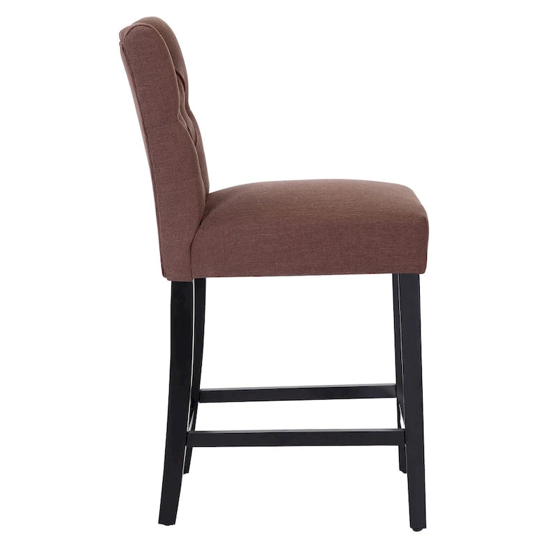 Sgabello da bancone Carter 24 Classic con bottoni, gambe nere