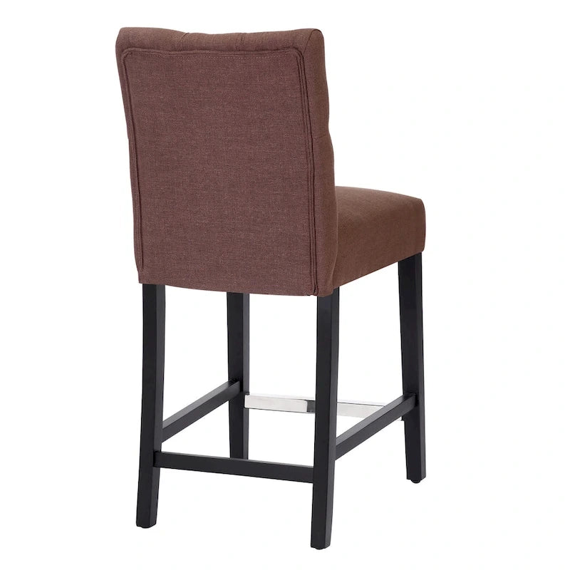 Sgabello da bancone Carter 24 Classic con bottoni, gambe nere