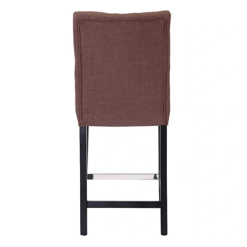 Sgabello da bancone Carter 24 Classic con bottoni, gambe nere