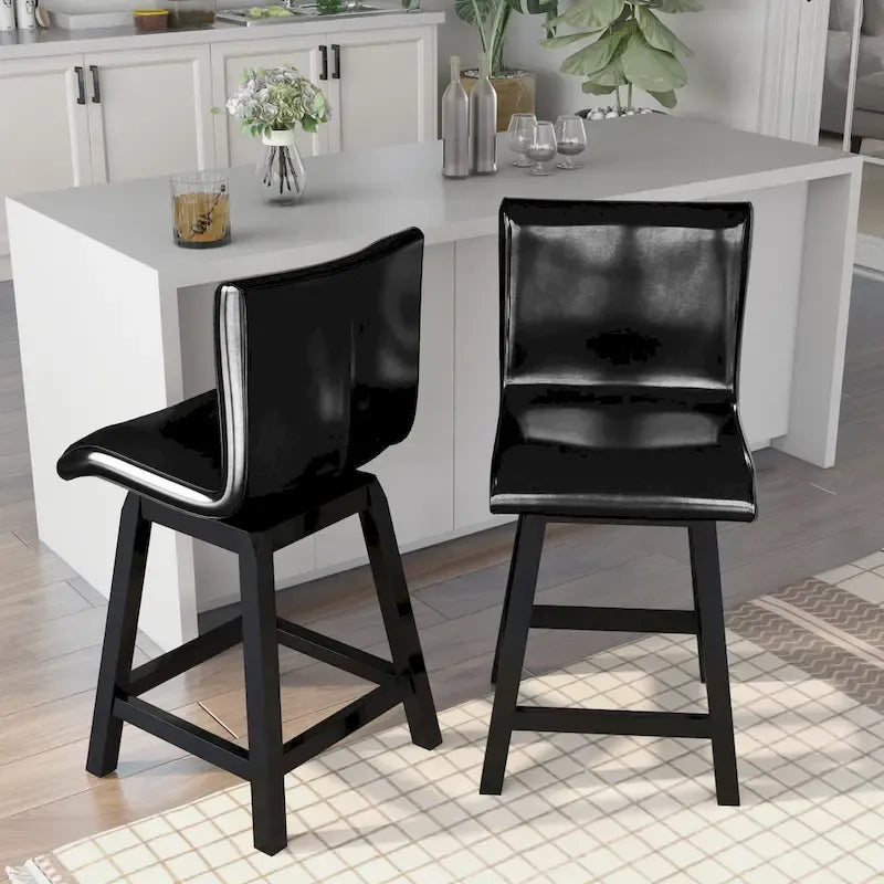 Sedie contemporanee Hace girevoli nere da bancone (set da 2) di Furniture of America