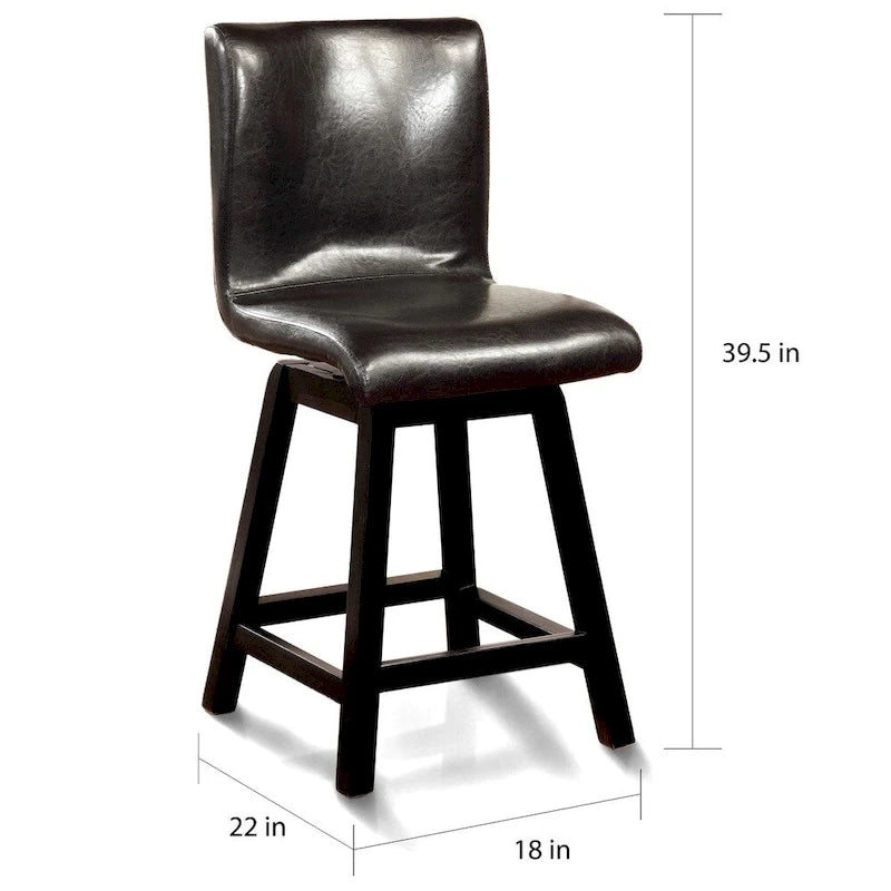 Sedie contemporanee Hace girevoli nere da bancone (set da 2) di Furniture of America