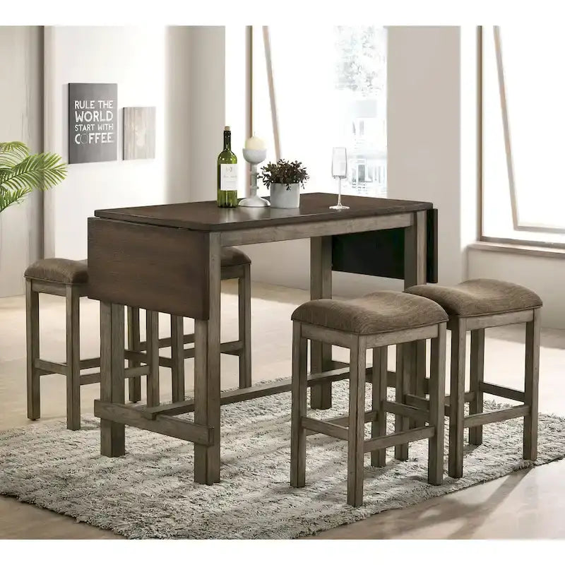 Sgabello da bancone Tozos Farmhouse con schienale imbottito color castagno (set da 2) di Furniture of America