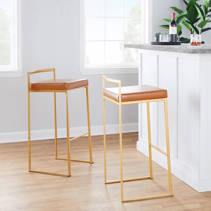Sgabelli da bar impilabili Silver Orchid Forrest Gold (set da 2)