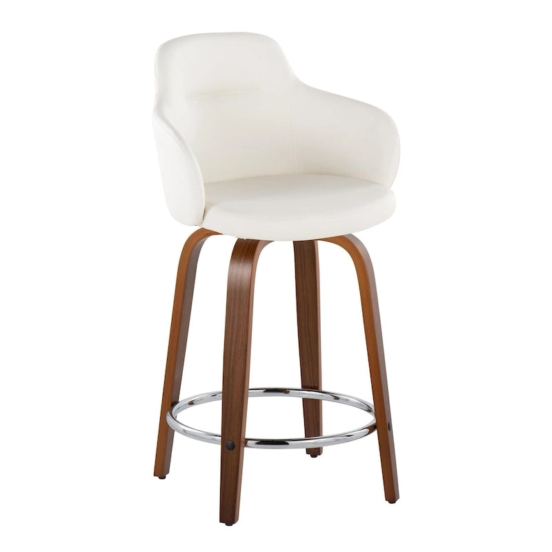 Tabouret de comptoir Carson Carrington Iglabo à hauteur fixe de 61 cm avec pieds en bois courbé et repose-pieds rond (lot de 2)