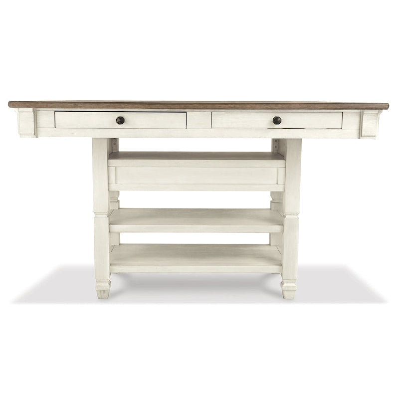 Signature Design by Ashley Bolanburg Pacchetto pranzo alto 7 pezzi bianco antico / marrone