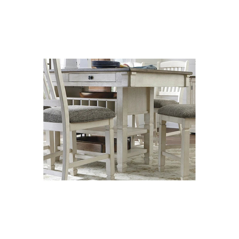 Signature Design by Ashley Bolanburg Pacchetto pranzo alto 7 pezzi bianco antico / marrone