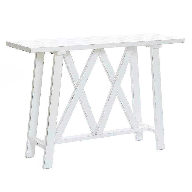 Consolle e Tavolo d'ingresso rustico bianco - 32,5 A x 47,9 L x 15 P