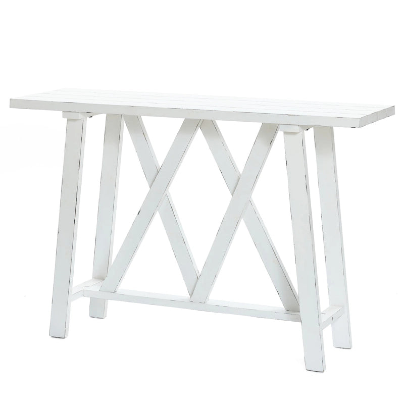 Consolle e Tavolo d'ingresso rustico bianco - 32,5 A x 47,9 L x 15 P