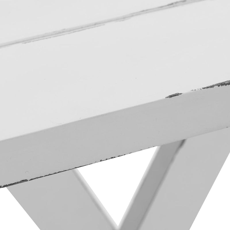 Consolle e Tavolo d'ingresso rustico bianco - 32,5 A x 47,9 L x 15 P