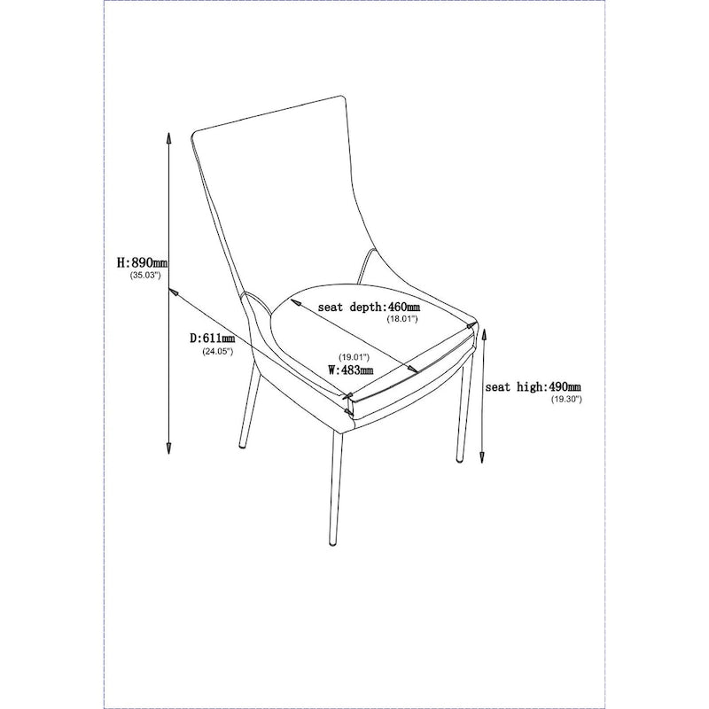 Somette Patty Sedia da pranzo di design, set da 2