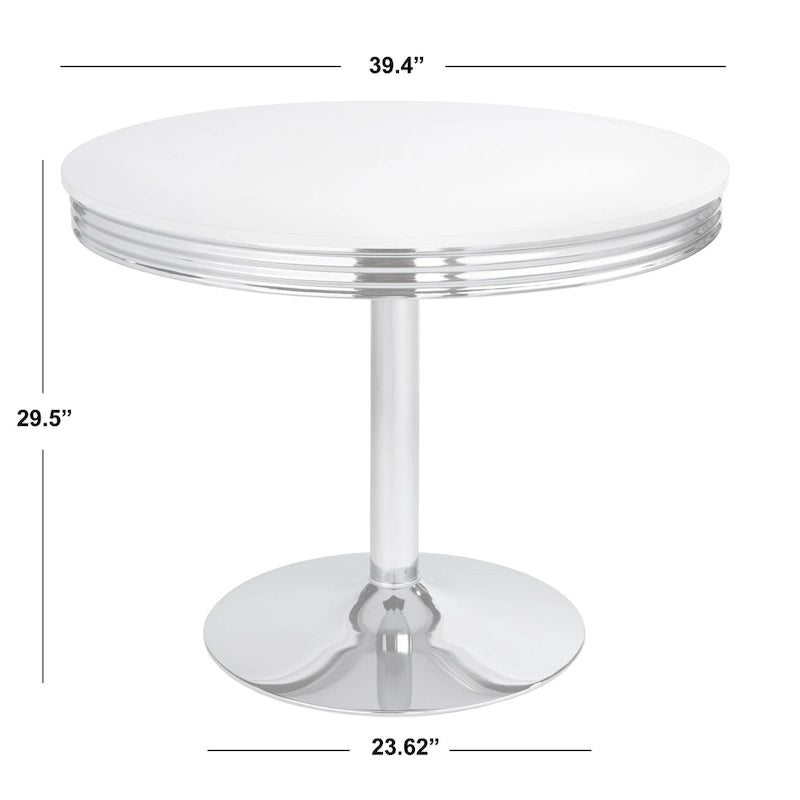 Tavolo da pranzo retrò Simple Living Raleigh - Bianco