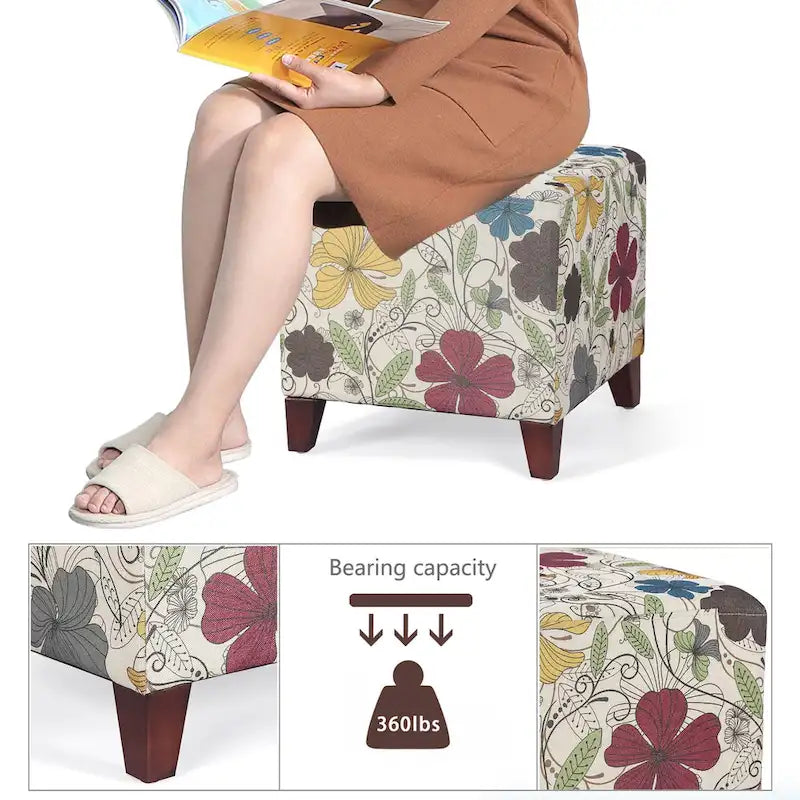 Adeco Sgabello Pouf Ottomano Cubo 16.3