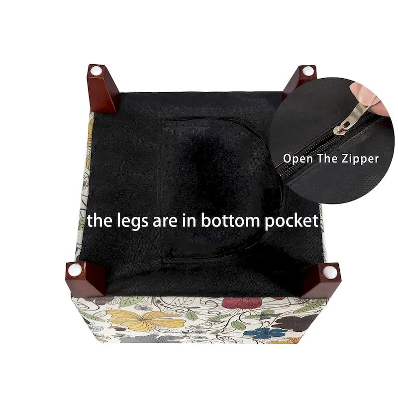 Adeco Sgabello Pouf Ottomano Cubo 16.3