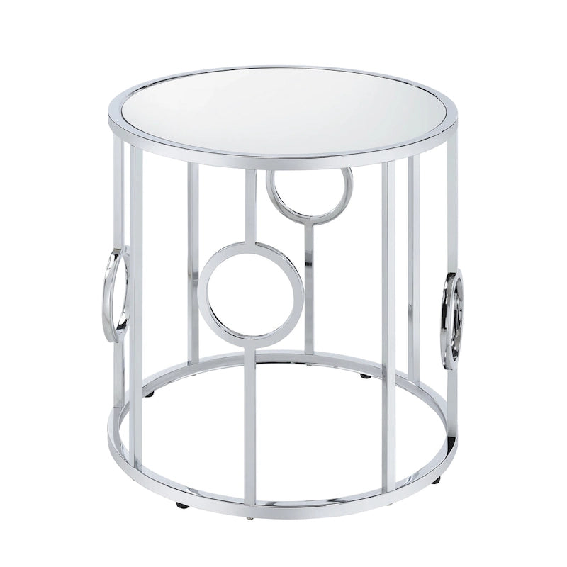 Tavolino a specchio Hoop Glam Chrome da 23 pollici di Furniture of America