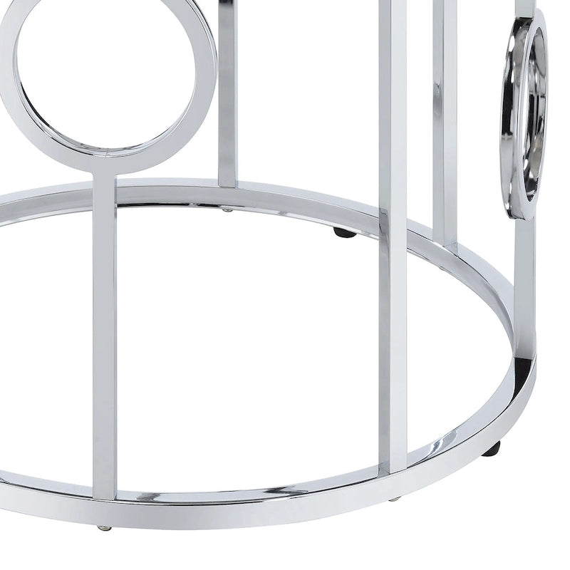 Tavolino a specchio Hoop Glam Chrome da 23 pollici di Furniture of America