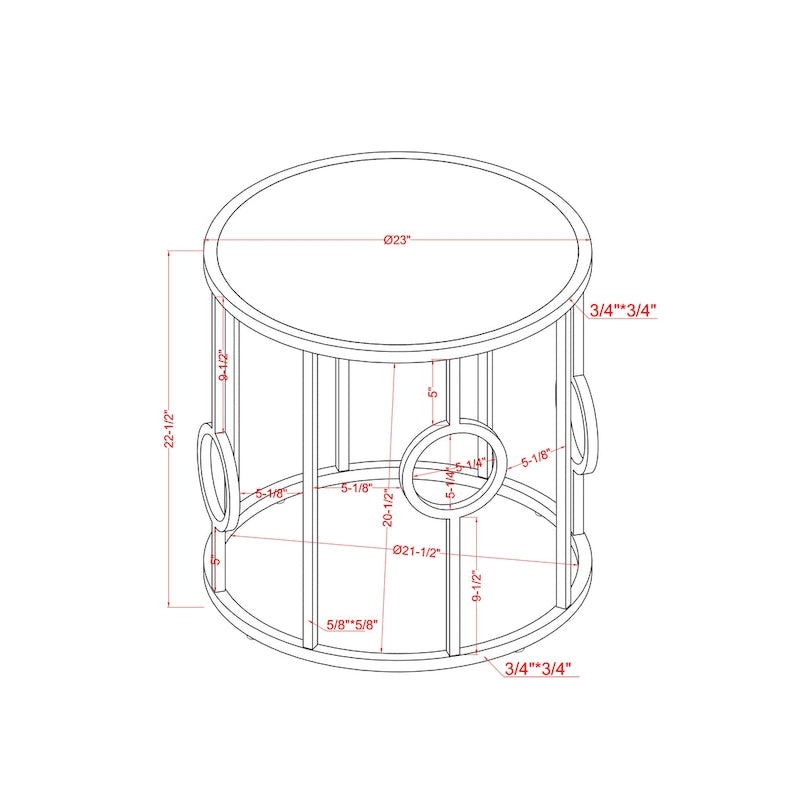 Tavolino a specchio Hoop Glam Chrome da 23 pollici di Furniture of America