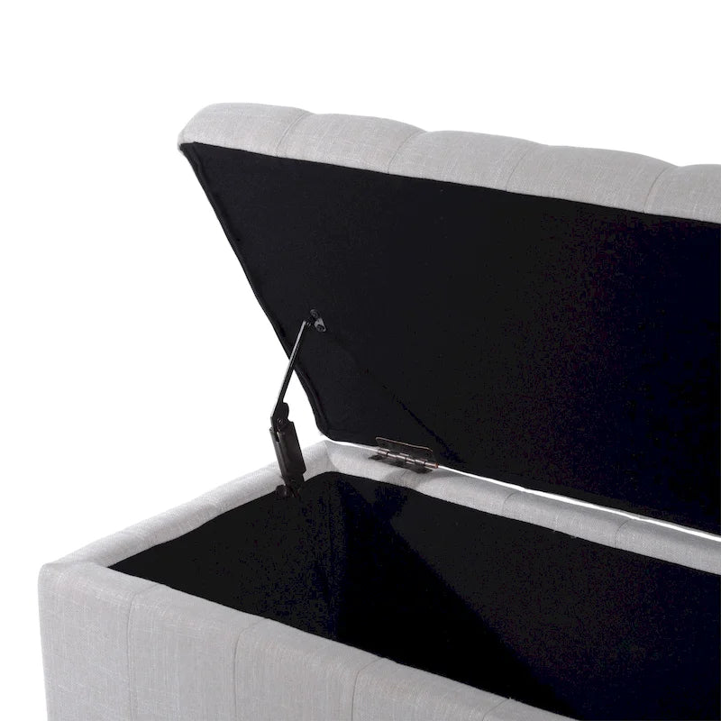 HomCom Panchina Ottomana Contenitore Rivestita in Tessuto Trapuntato da 107 cm - 17*41.5*19.5
