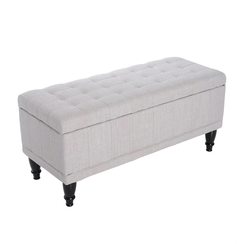 HomCom Panchina Ottomana Contenitore Rivestita in Tessuto Trapuntato da 107 cm - 17*41.5*19.5